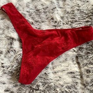 Red lace and satin Little thong
